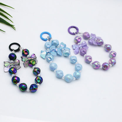 Small fresh candy color fig bead string mobile phone chain pendant headphone bag accessories DIY keychain pendant anti-loss