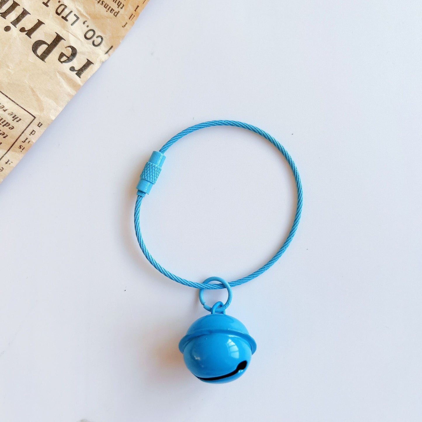 Color paint wire rope keychain 22mm bell, key ring DIY handmade accessories creative small gifts