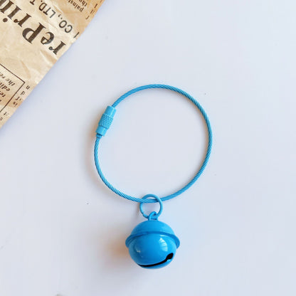 Color paint wire rope keychain 22mm bell, key ring DIY handmade accessories creative small gifts
