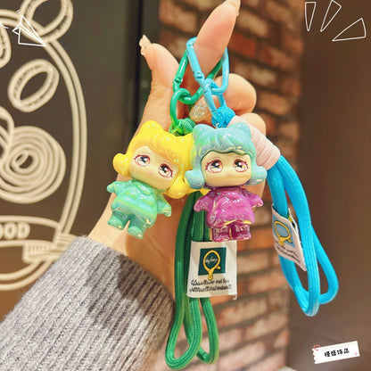 Original electroplating vitality girl tide play jewelry pendant keychain bag pendant