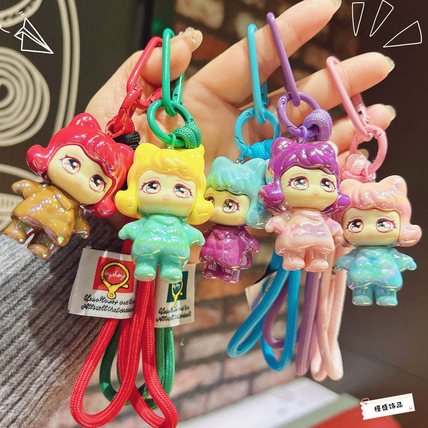 Original electroplating vitality girl tide play jewelry pendant keychain bag pendant