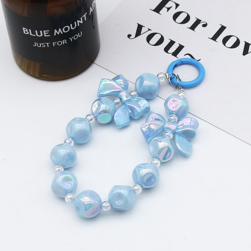 Small fresh candy color fig bead string mobile phone chain pendant headphone bag accessories DIY keychain pendant anti-loss