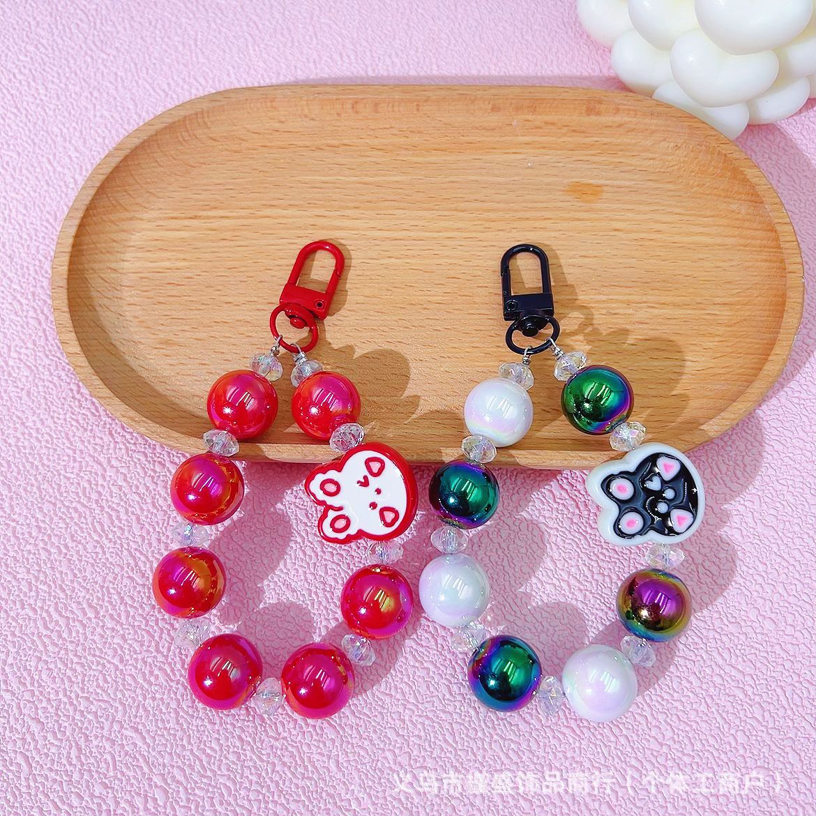New Ma Beizhu acrylic cartoon bunny keychain pendant DIY student schoolbag pendant girlfriend same style