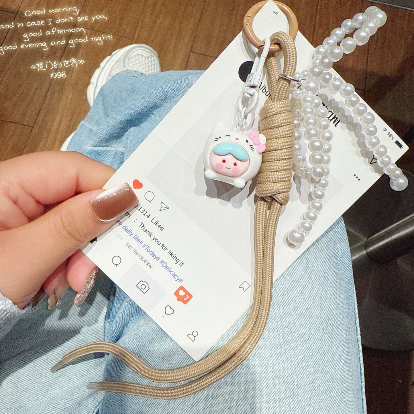 New cute three-dimensional multi-girl Sanrio doll keychain lanyard ins sweet cartoon bag pendant accessories