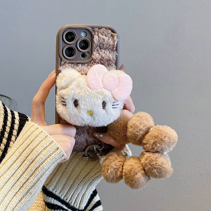 Cute plush phone case