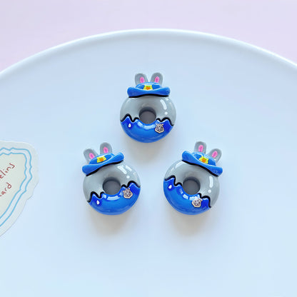 Resin cartoon animal city rabbit fox DIY jewelry accessories hair accessories mobile phone case cream glue hole shoe accessories