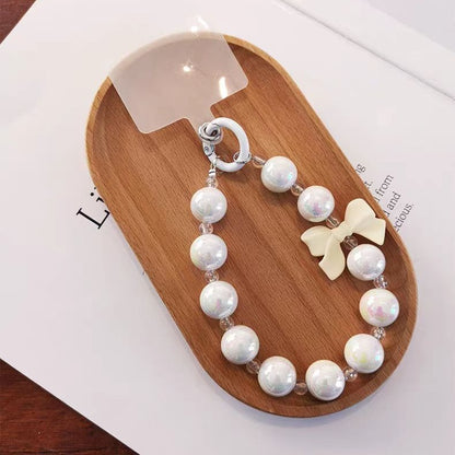 New Korean style ins mixed color bow bead string mobile phone case pendant, bag, key pendant DIY gradual change beads