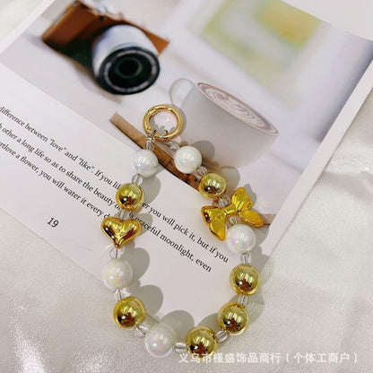 Silver-plated bow mobile phone chain pendant Xiaohongshu same temperament versatile personalized mobile phone case keychain accessories