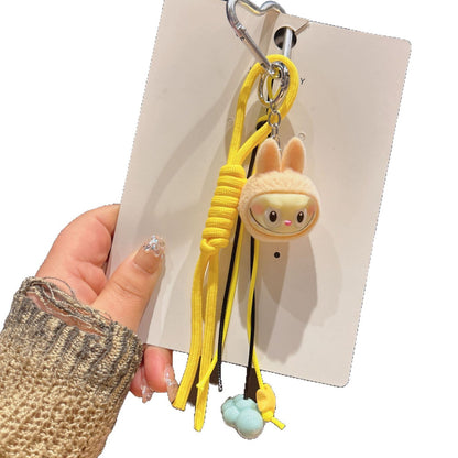 Cross-border cartoon flocked rabub backpack pendant doll desktop three-dimensional ornament keychain pendant couple gift