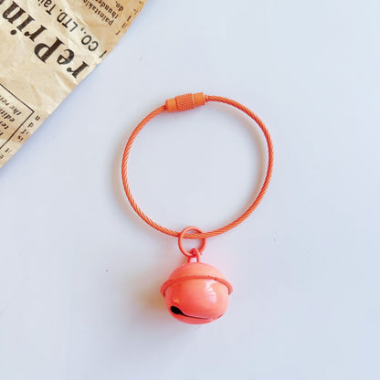 Color paint wire rope keychain 22mm bell, key ring DIY handmade accessories creative small gifts