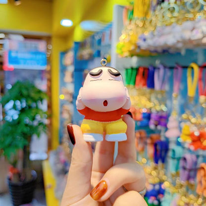 Creative cartoon crayon small new keychain cute exquisite doll women's wrist rope anti-lost chain bag mobile phone pendant