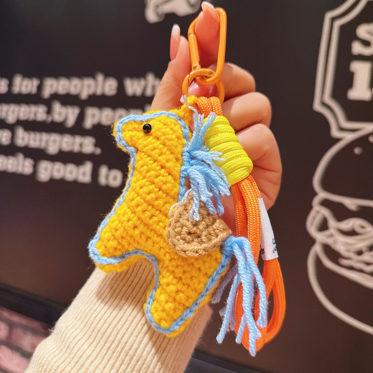 New cartoon horse mascot wool crocheted pony accessories jewelry keychain pendant New Year's gift