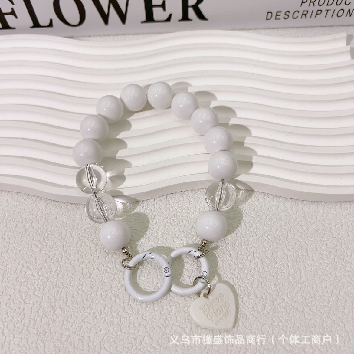 Acrylic Metal Bead String Mobile Phone Chain DIY Luggage Extension Chain Accessories Student Water Cup Hand Chain Key Pendant