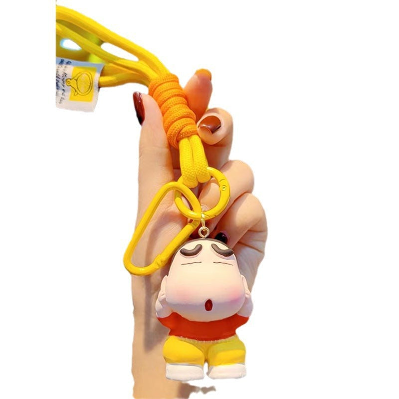 Creative cartoon crayon small new keychain cute exquisite doll women's wrist rope anti-lost chain bag mobile phone pendant