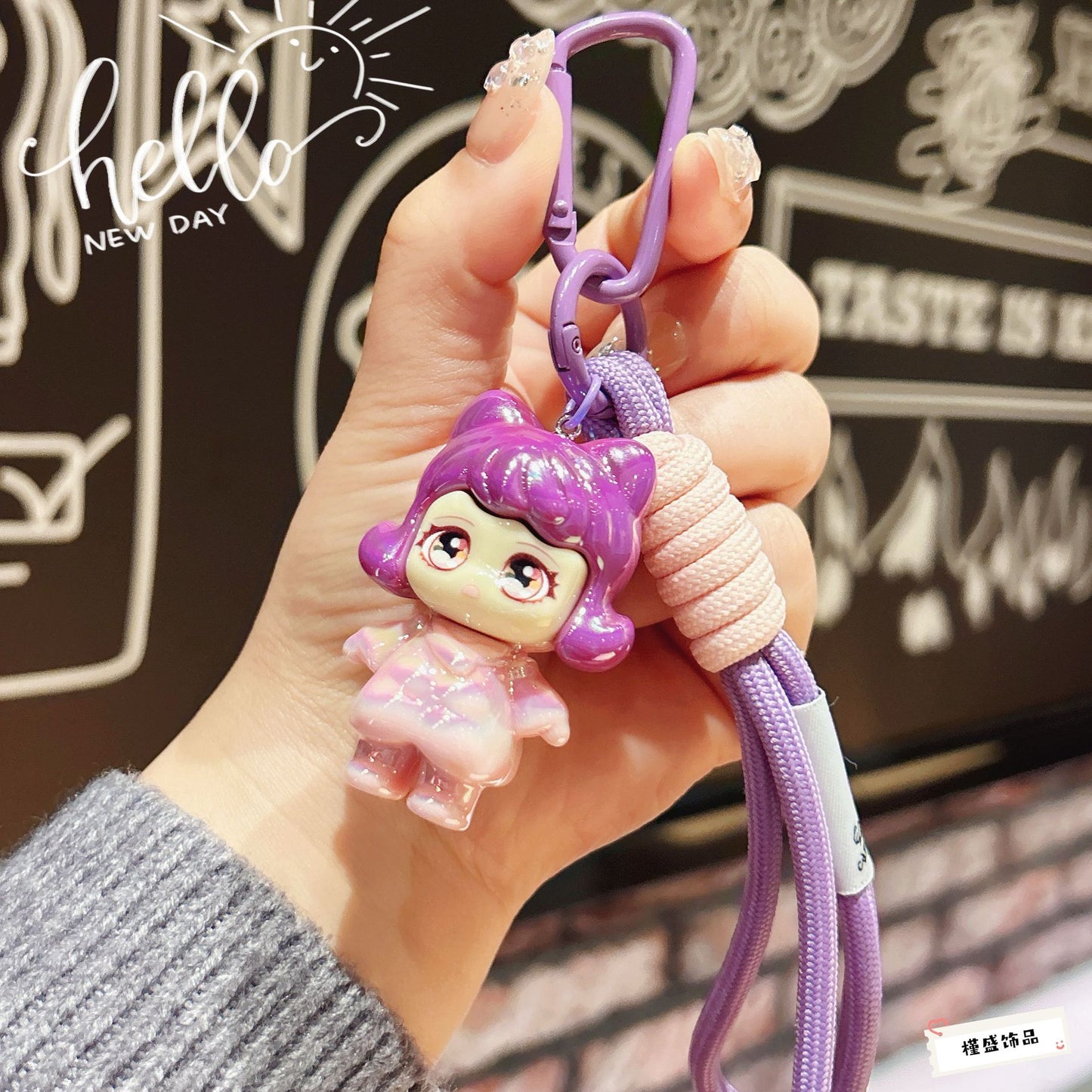 Original electroplating vitality girl tide play jewelry pendant keychain bag pendant