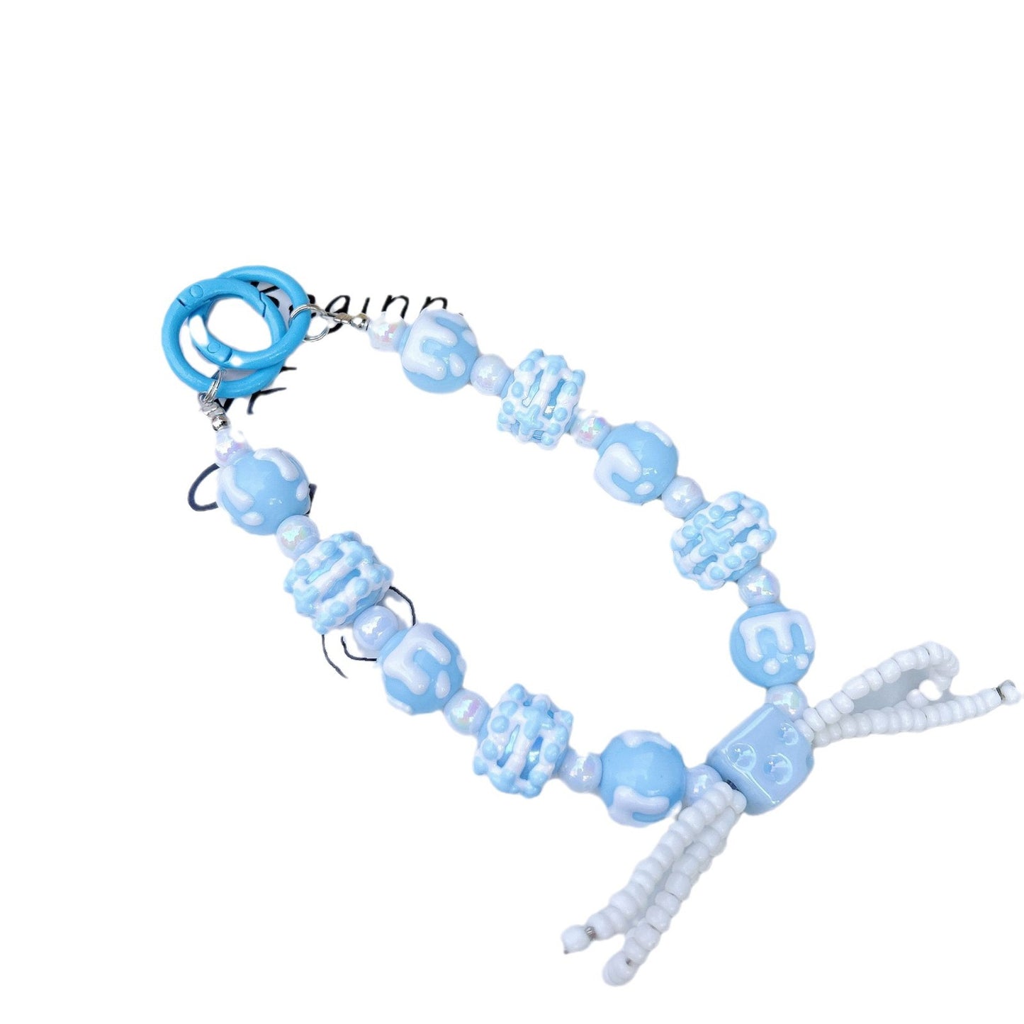 Creative cheese bead string mobile phone chain, Xiaohongshu same mobile phone case, car keychain, bag anti-loss bead string pendant