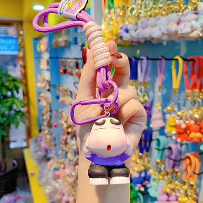 Creative cartoon crayon small new keychain cute exquisite doll women's wrist rope anti-lost chain bag mobile phone pendant