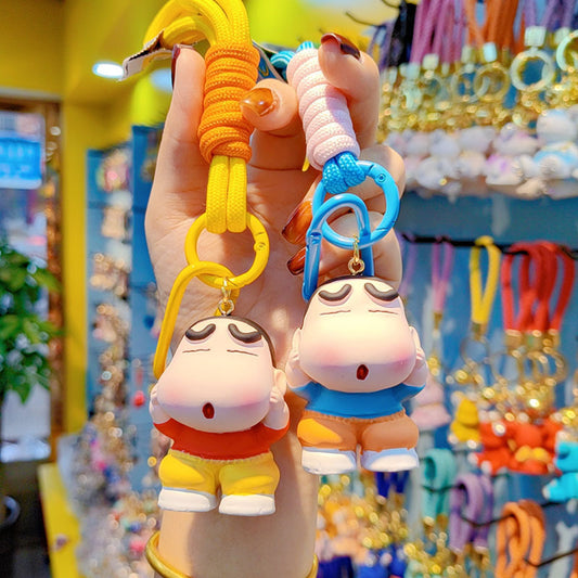 Creative cartoon crayon small new keychain cute exquisite doll women's wrist rope anti-lost chain bag mobile phone pendant