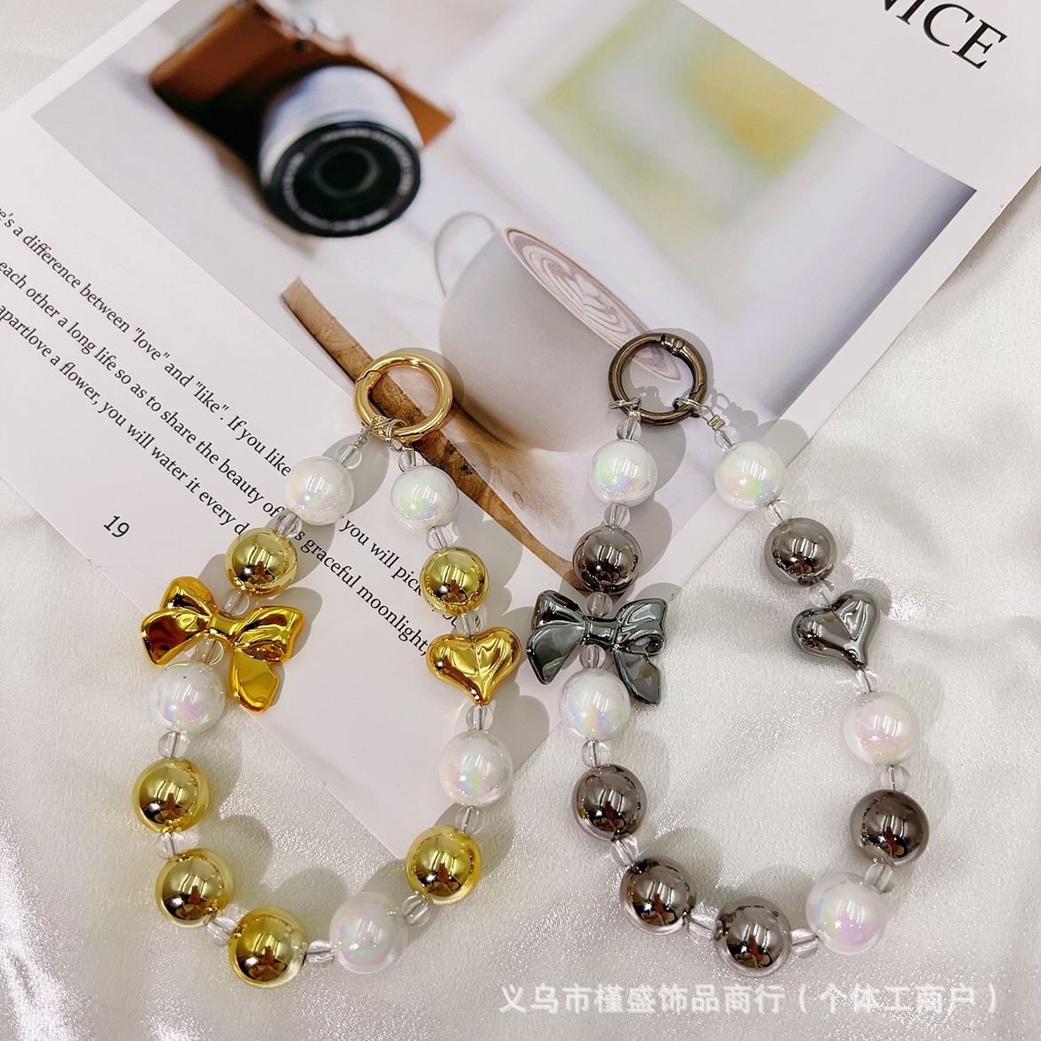 Silver-plated bow mobile phone chain pendant Xiaohongshu same temperament versatile personalized mobile phone case keychain accessories