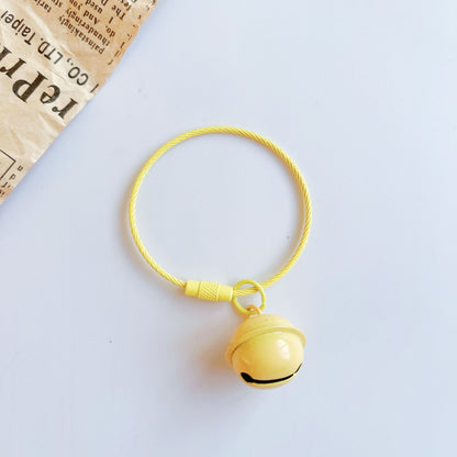 Color paint wire rope keychain 22mm bell, key ring DIY handmade accessories creative small gifts