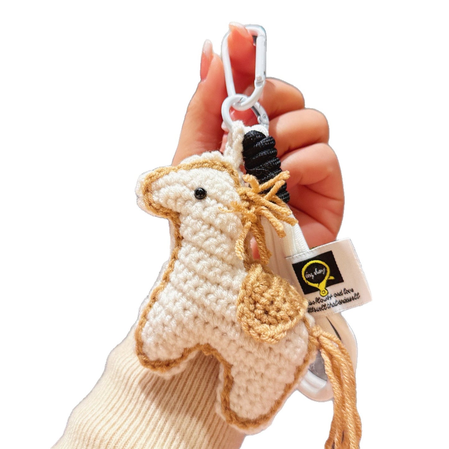 New cartoon horse mascot wool crocheted pony accessories jewelry keychain pendant New Year's gift
