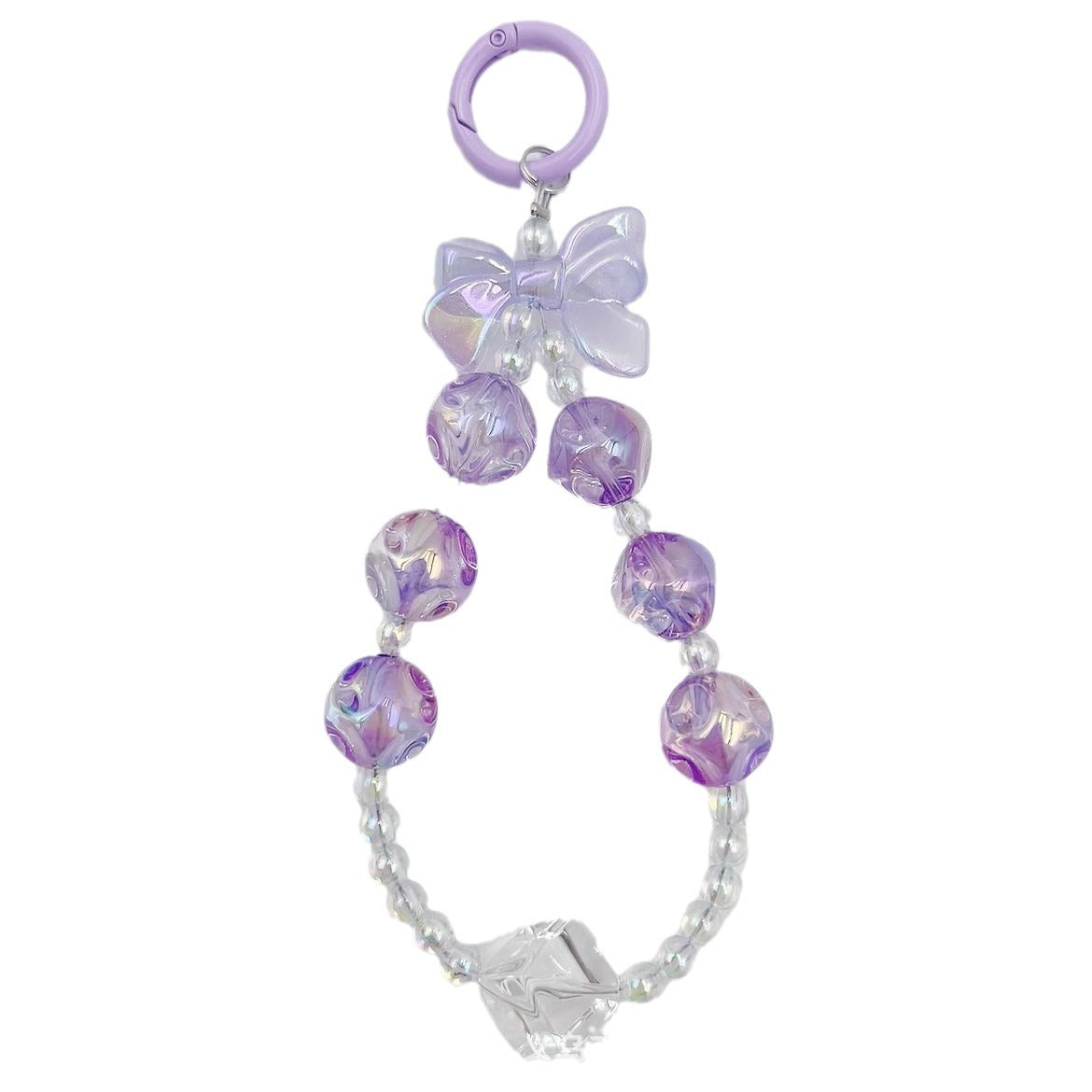 New high-transparency fig mobile phone chain pendant, candy-colored bead string key, earphone bag pendant, creative couple accessories.