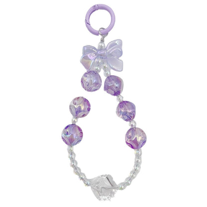 New high-transparency fig mobile phone chain pendant, candy-colored bead string key, earphone bag pendant, creative couple accessories.