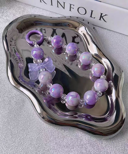 New Korean style ins mixed color bow bead string mobile phone case pendant, bag, key pendant DIY gradual change beads