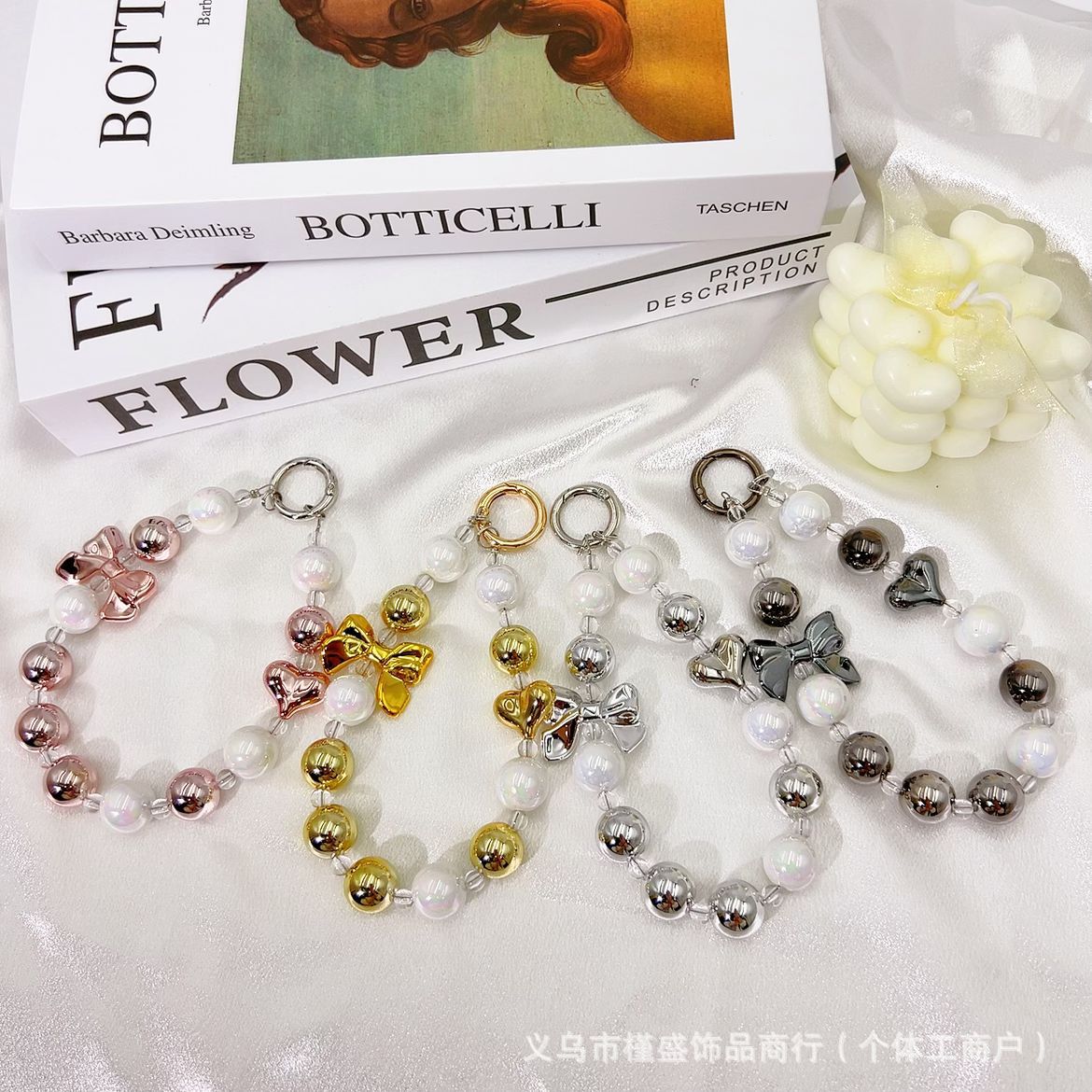 Silver-plated bow mobile phone chain pendant Xiaohongshu same temperament versatile personalized mobile phone case keychain accessories