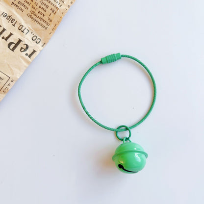 Color paint wire rope keychain 22mm bell, key ring DIY handmade accessories creative small gifts
