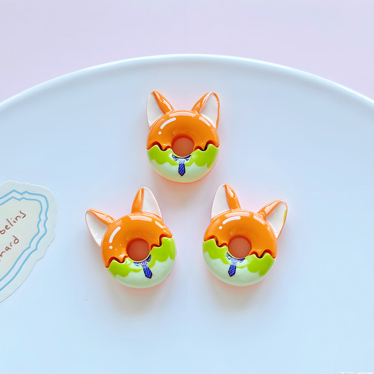 Resin cartoon animal city rabbit fox DIY jewelry accessories hair accessories mobile phone case cream glue hole shoe accessories