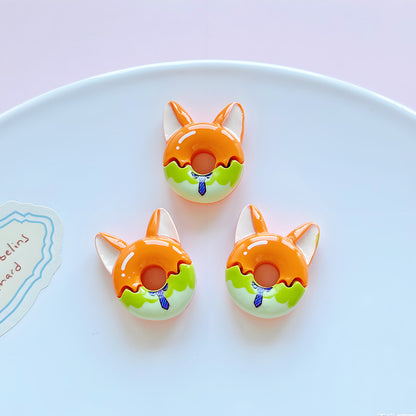 Resin cartoon animal city rabbit fox DIY jewelry accessories hair accessories mobile phone case cream glue hole shoe accessories