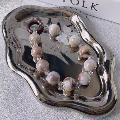 New Korean style ins mixed color bow bead string mobile phone case pendant, bag, key pendant DIY gradual change beads