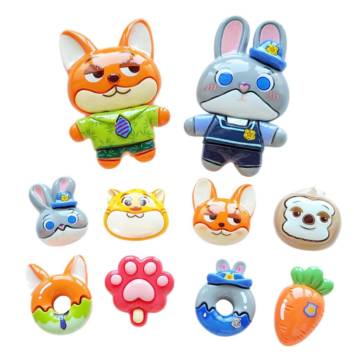 Resin cartoon animal city rabbit fox DIY jewelry accessories hair accessories mobile phone case cream glue hole shoe accessories