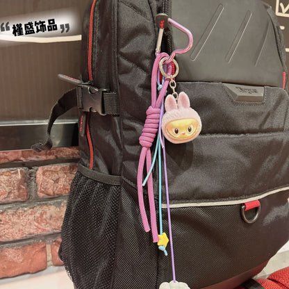 Cross-border cartoon flocked rabub backpack pendant doll desktop three-dimensional ornament keychain pendant couple gift