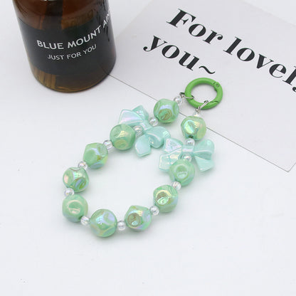 Small fresh candy color fig bead string mobile phone chain pendant headphone bag accessories DIY keychain pendant anti-loss