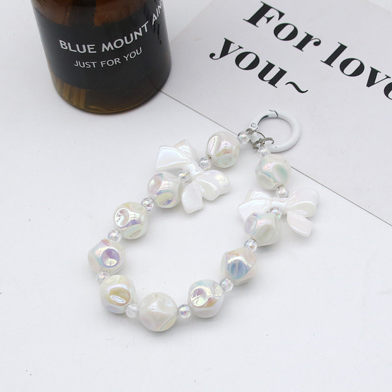 Small fresh candy color fig bead string mobile phone chain pendant headphone bag accessories DIY keychain pendant anti-loss