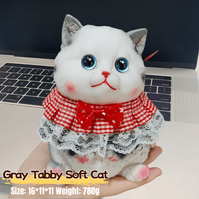 Large Realistic Cat Soft Silicone Squeezable Toy - Stress Relief Toy (Christmas Hot Sale)