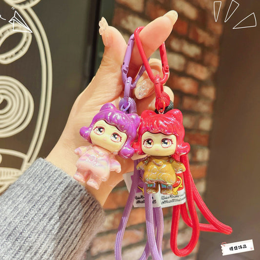 Original electroplating vitality girl tide play jewelry pendant keychain bag pendant