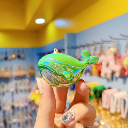 Cartoon Internet celebrity explosion electroplating color whale keychain car key chain couple bag pendant small gift