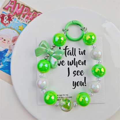 Internet celebrity fig beads electroplated bow bead string mobile phone case ornaments luggage accessories car key chain pendants