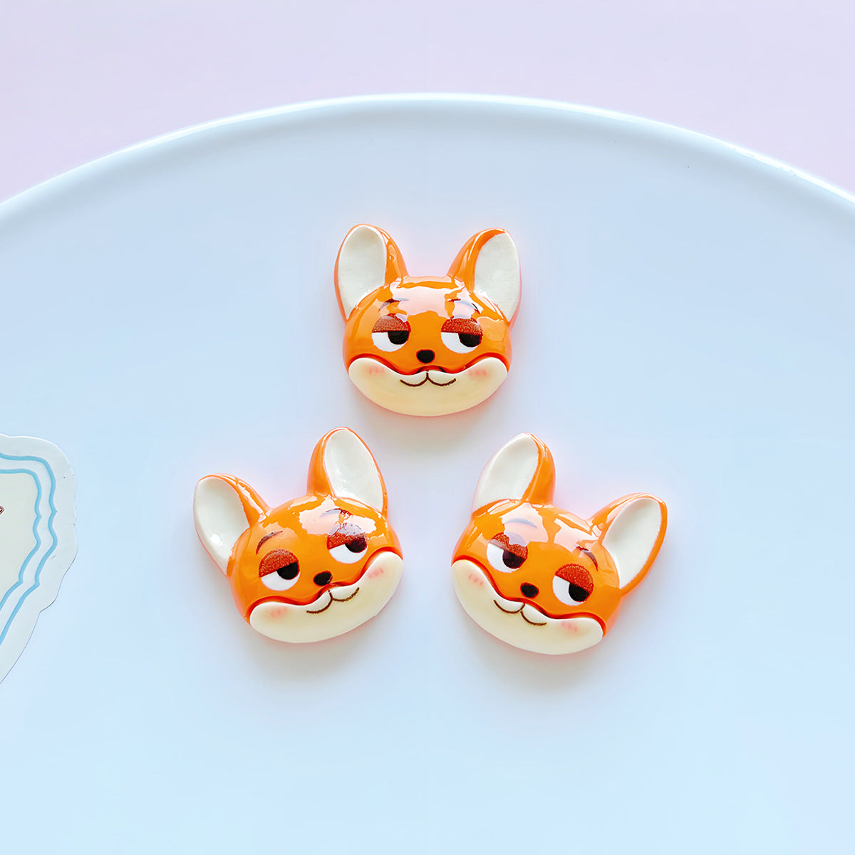 Resin cartoon animal city rabbit fox DIY jewelry accessories hair accessories mobile phone case cream glue hole shoe accessories