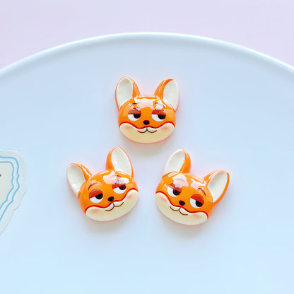 Resin cartoon animal city rabbit fox DIY jewelry accessories hair accessories mobile phone case cream glue hole shoe accessories