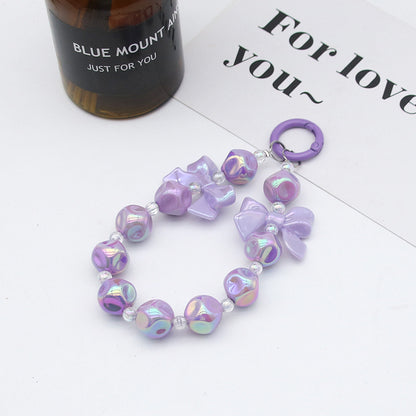 Small fresh candy color fig bead string mobile phone chain pendant headphone bag accessories DIY keychain pendant anti-loss