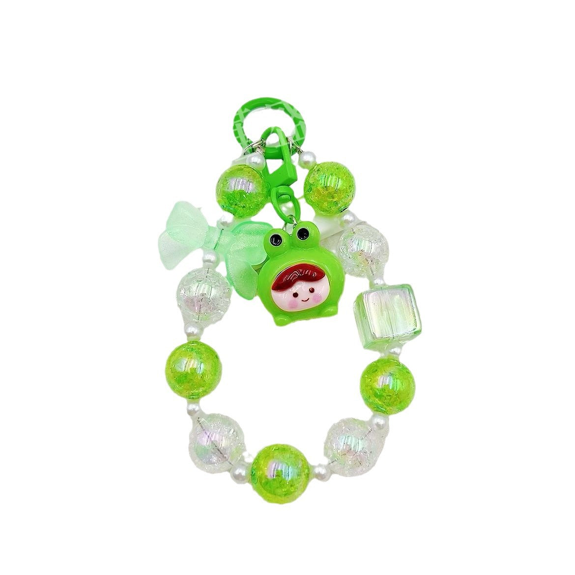 Cartoon three-dimensional cute particle, mobile phone chain pendant, straight hole bead string, student schoolbag, pendant, blind box, gift key hook