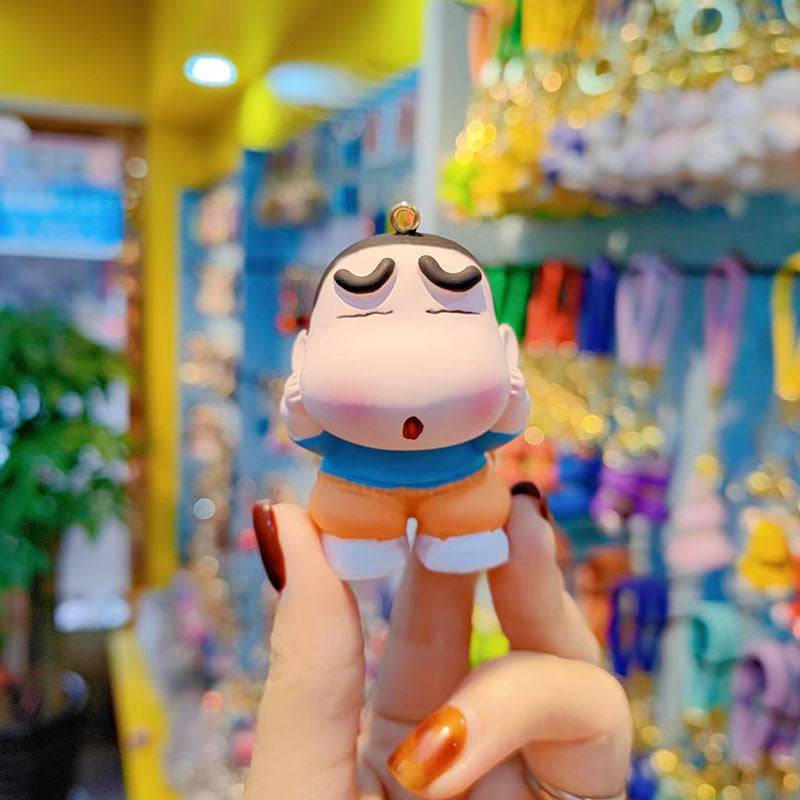 Creative cartoon crayon small new keychain cute exquisite doll women's wrist rope anti-lost chain bag mobile phone pendant