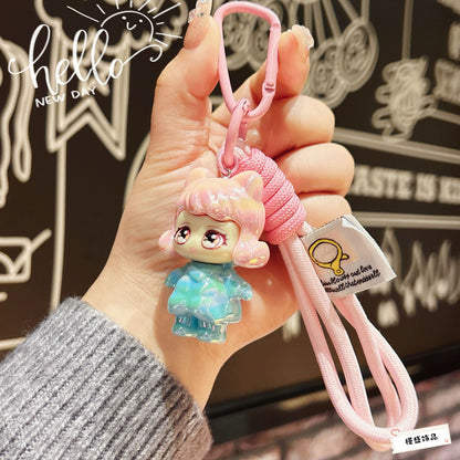 Original electroplating vitality girl tide play jewelry pendant keychain bag pendant