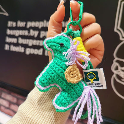 New cartoon horse mascot wool crocheted pony accessories jewelry keychain pendant New Year's gift