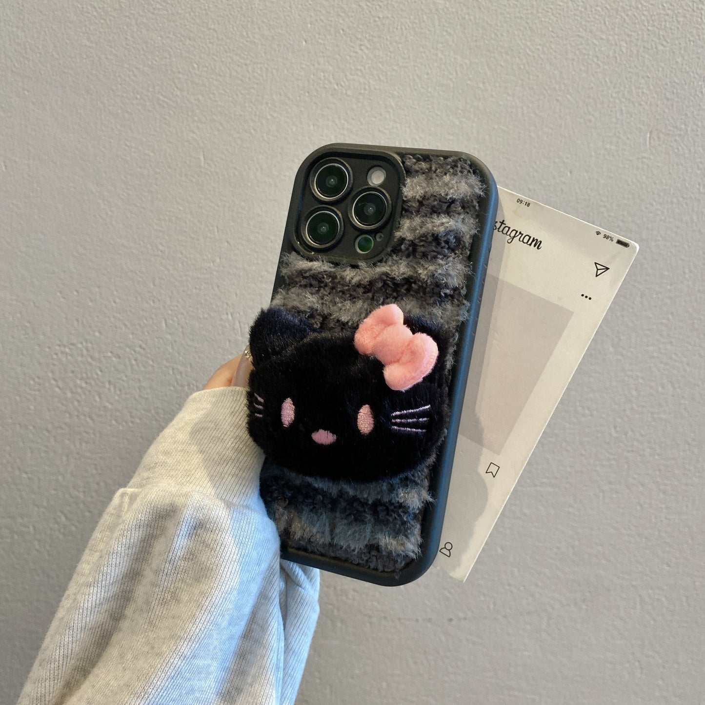 Cute plush phone case