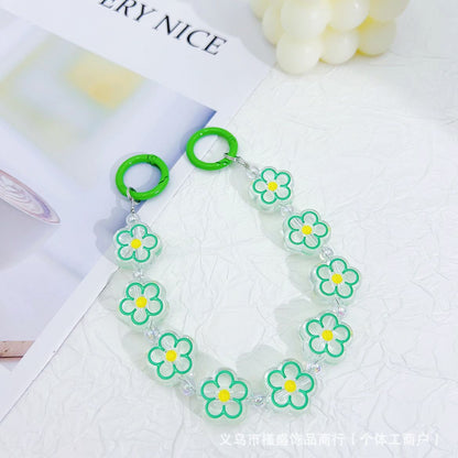Dripping flower mobile phone chain earphone bag mobile phone case pendant luggage car keychain pendant DIY bead chain